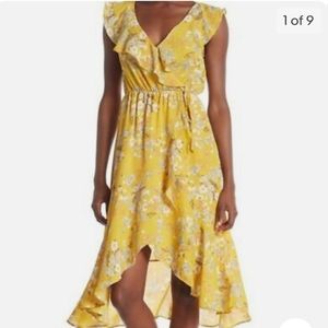 Large Flowy Midi Hi-Lo dress Flowers
